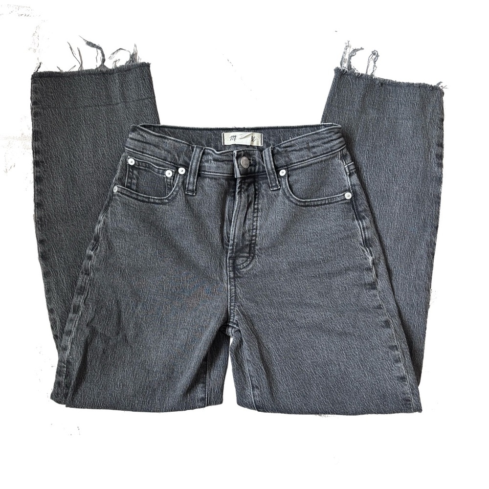Madewell Women's Gray Straight Leg Jeans with Raw Hem Size 23 Petit
